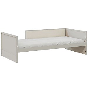 Cama Infantil Link - Com Meia Grade Em Palha Natural - Cinza