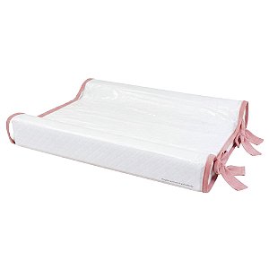 Trocador Anatômico - Malha Jacquard - Com Bordinhas E Laço Em M.Rosa
