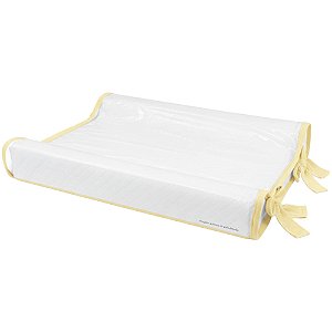 Trocador Anatômico - Malha Jacquard - Com Bordinhas E Laço Em Amarelo Charm