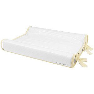 Trocador Anatômico - Malha Jacquard - Com Bordinhas E Laço Em Amarelo Pó