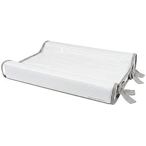 Trocador Anatômico - Malha Jacquard - Com Bordinhas E Laço Em Cinza Steal