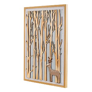 Quadro Avulso Bosque Para Decoração De Quarto De Bebê Delicado G - Bosque - 92023