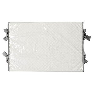 Trocador Reto - Malha Jacquard Branco - Com Bordinhas E Laço Em Cinza New Grey