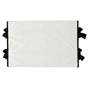 Trocador Reto - Malha Jacquard Branco - Com Bordinhas E Laço Em New Black