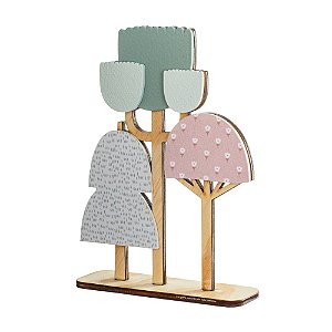 Enfeite Infantil De Prateleira Árvores Em MDF Para Decoração De Quarto De Bebê - Bosque - 92030