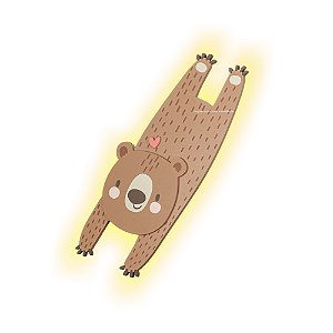 Luminária De Parede Urso Em MDF Para Quarto De Bebê Aconchegante - Bosque - 92140