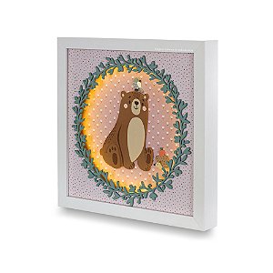 Galho Gigante Decorativo Em MDF Com Luz Urso Para Quarto De Bebê Floresta - Bosque - 92500
