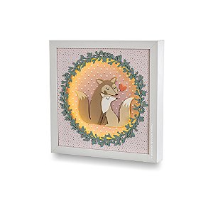 Quadro Com Luz Raposas - Bosque - 92509