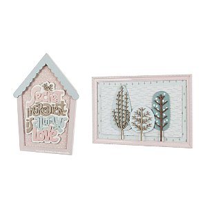 Kit 2 Quadros Infantis 3D Para Decoração De Quarto De Bebê - Cidade - 67050