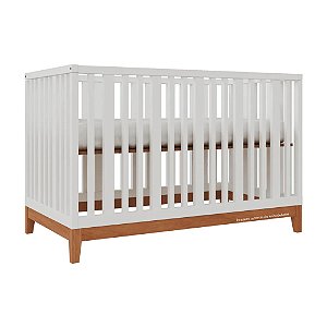 Berço Fio Plus - 2 Em 1 - Branco / Pés Madeira