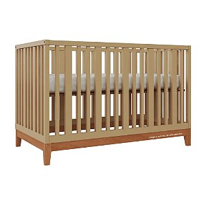 Berço Fio Plus - 2 Em 1 - Capuccino / Pés Madeira