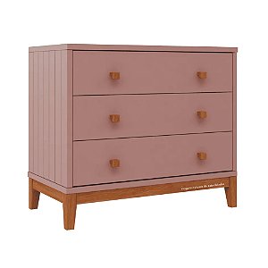 Cômoda Fio Plus - Rose / Pés Madeira
