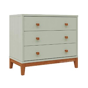 Cômoda Fio Plus - Verde Old / Pés Madeira