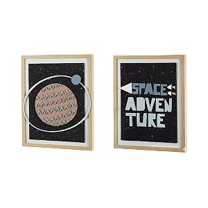 Kit Com 2 Quadros Decorativos Infatis Space Adventure - Espaço - 69050