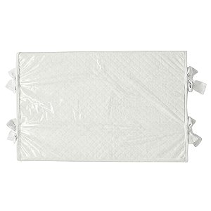 Trocador Reto - Malha Jacquard Branco - Com Bordinhas E Laço Em Branco