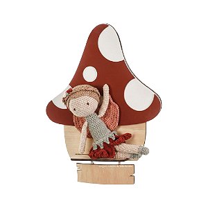 Quadro Amigurumi Cogumelo Decorativo Infantil - Fadinhas - 103027