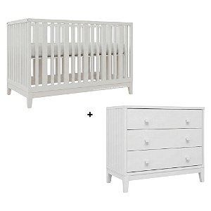 Conjunto Berço + Cômoda Fio Plus - Branco