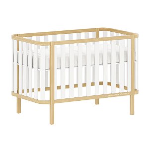Berço 2 Em 1 Softy - Branco Com Carvalho Malva