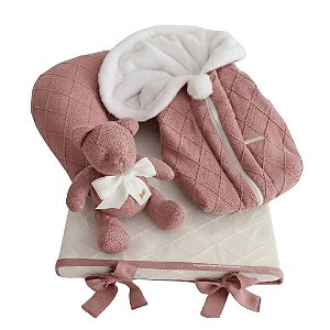 Kit Primeiros Momentos - 4 Peças Em Tricot - Tricot / Trama Losango - M.Rosa