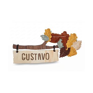 Quadro Amigurumi Galho Personalizado Para Quarto de Bebê - Zoo - 72025 - Personalizado