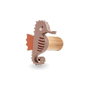 Cabideiro Unitário Decorativo Infantil Cavalo Marinho - Mar - 77121