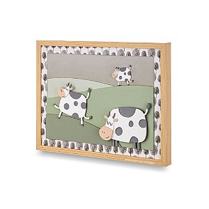 Quadro Decorativo Infantil Vaquinhas P - Fazendinha - 97025