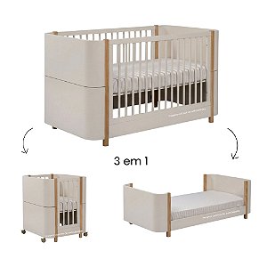 Berço Evolutivo 3 em 1 Kim - Amêndoa
