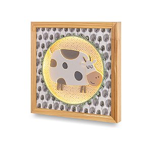 Quadro Infantil Decorativo Com Luz Vaca - Fazendinha - 97502