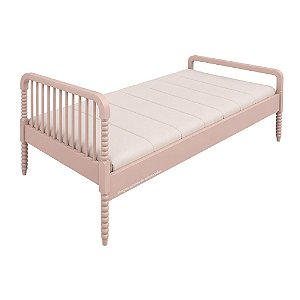 Cama Solteiro Infantil Dot Em Madeira Com Opção De Cama Auxiliar - Rosa