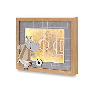 Quadro Decorativo Com Luz Rinoceronte - Futebicho - 104500