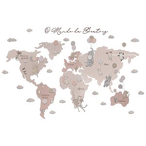 Painel Mapa Mundi Personalizável - Meu Mundo - 106010 - Personalizado