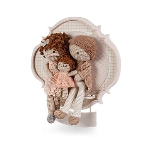 Quadro Amigurumi Familia Personalizável - Meu Mundo - 106610 - Personalizado