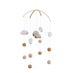Móbile Amigurumi Nuvens Com Carrinho Decorativo Para Quarto De Bebê - Transportes - 108110