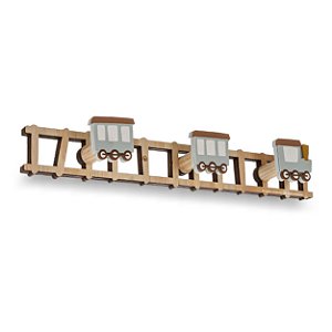 Cabideiro Decorativo Infantil Trenzinho - Transportes - 108120