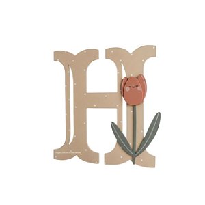 Inicial De Parede Infantil Personalizável Com Poá E Tulipa - Margaridas - 112101 - Personalizado