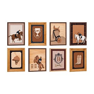 Painel De Parede Infantil Country Com Quadros De Cavalos E Campo - Cavalos - 113010
