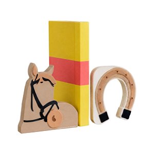 Aparador De Livro Decorativo Infantil Cavalo E Ferradura - Cavalos - 113053