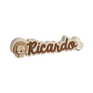 Nome Personalizável Infantil Leão E Pato Para Prateleira - Bichos Baby II - 114031 - Personalizado