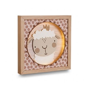 Quadro Decorativo Infantil Com Luz Ovelha - Bichos Baby II - 114505
