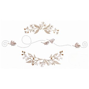 Painel Decorativo Infantil De Parede Passarinhos Floral - Revoada - 118010