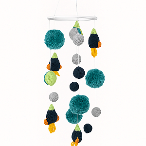 Móbile Decorativo Amigurumi - Galáxia / Astronauta