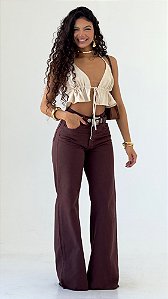 Calça Marrom Wide Leg zoe