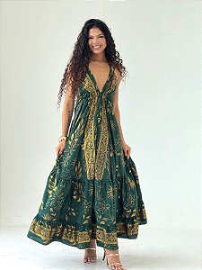Vestido Longo Estampado Boho
