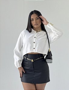 Camisa Social Cropped Vinho