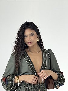 Blusa Boho Verde Oliva