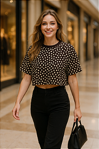 Blusa Cropped Estampada