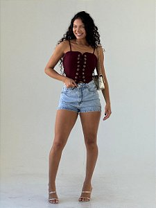 Shorts Jeans Cintura Alta