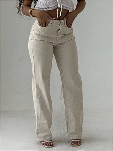 Calça Reta Bege