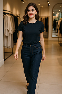 Calça Jeans Reta