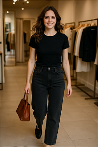 Calça Jeans Reta